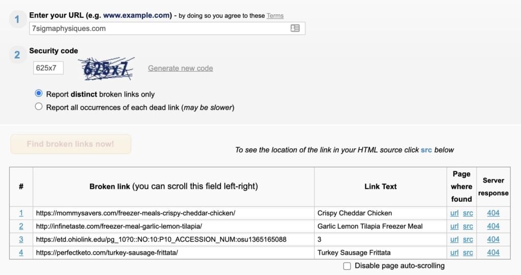 Check for broken links to dead content on a regular basis