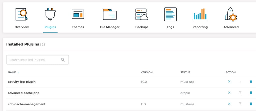 Manage Your WordPress plugins directly from your Rocket Portal