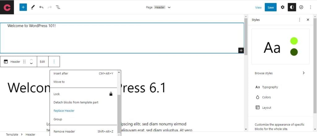 wordpress 6 1 change header - WordPress 6.1 - New Features (And What We Should Expect) - WordPress 6.1