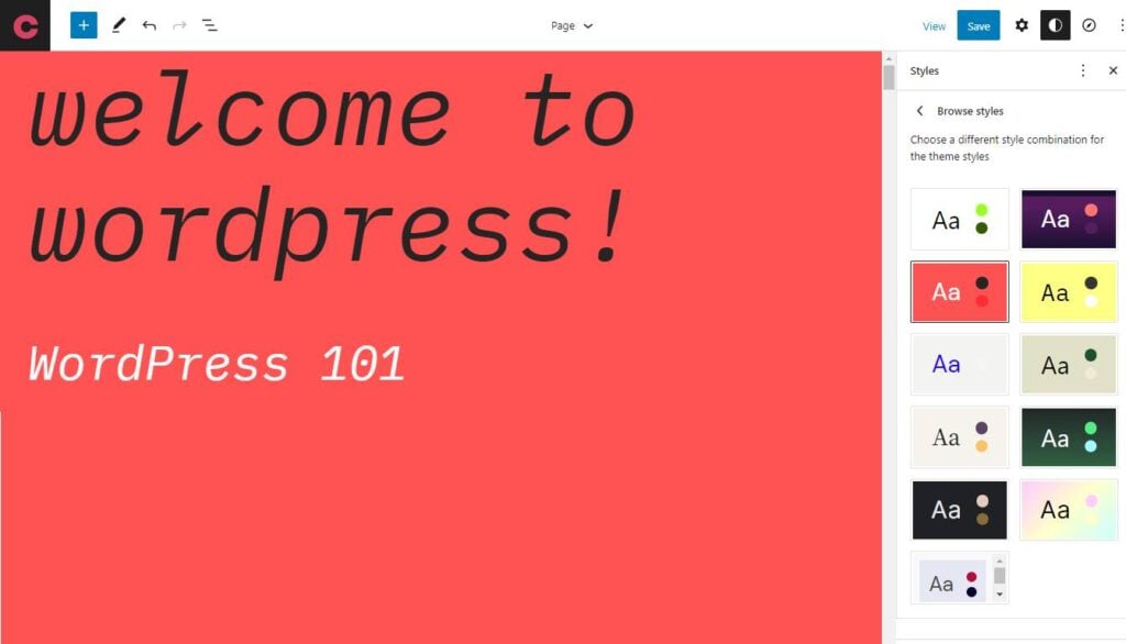 WordPress 6.1 standard theme one-click design