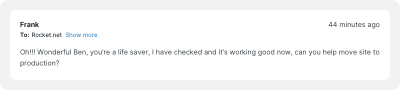 Rocket.net Disaster Recovery Testimonial