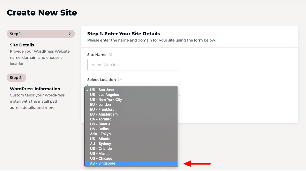 Here's how to deploy your WordPress site in Singapore on Rocket