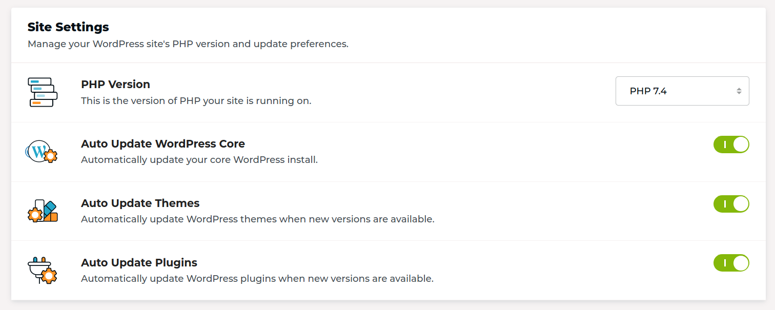 Visit your Rocket dashboard and make sure you have enabled all the settings you need to make your WordPress website run smoothly