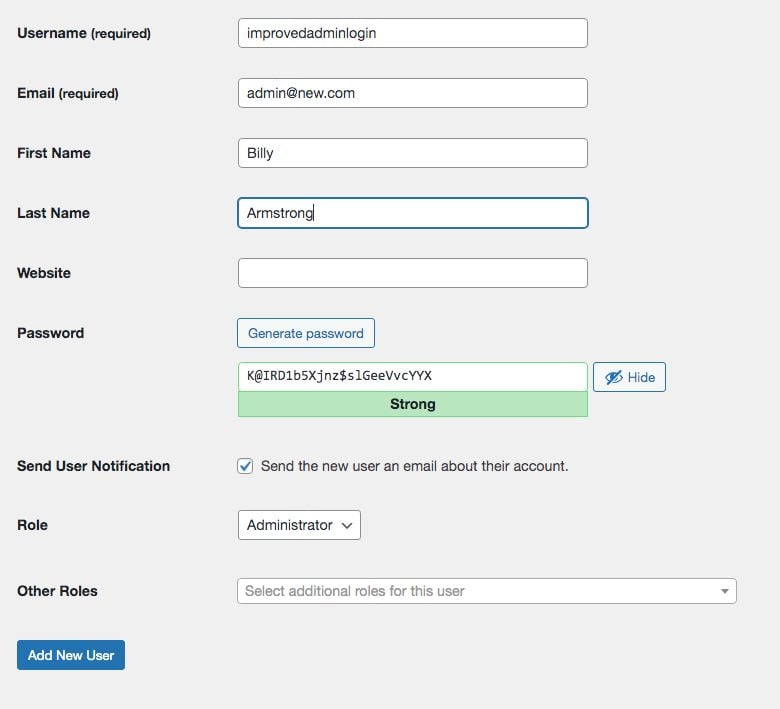 Security New Admin - 10 Ways To Increase Your WordPress Website Security - WordPress Website Security