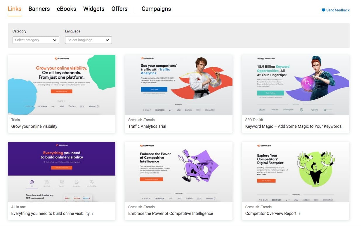 Semrush’s marketing platform affiliate program - BeRush