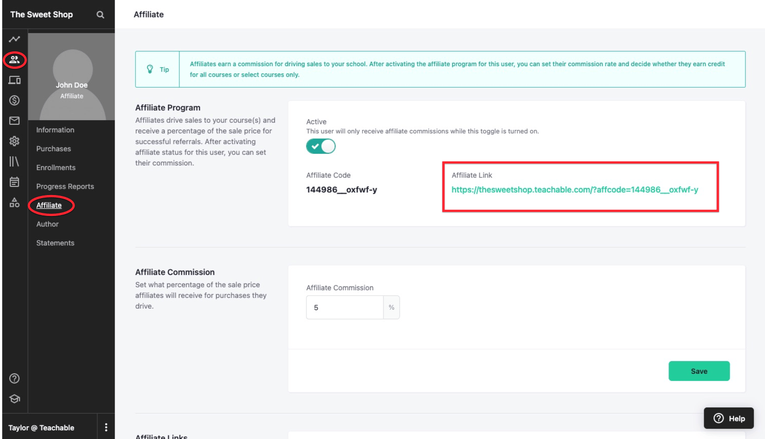 Teachable Affiliate Program